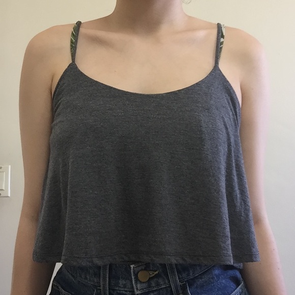 PacSun Tops - Grey Spagetti strap crop top